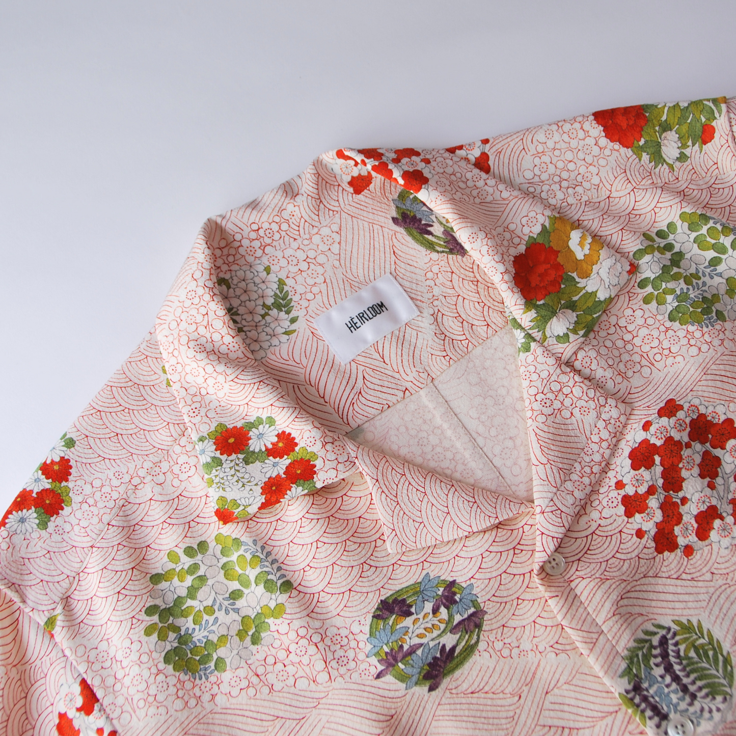 Vintage Kimono Shirt- White/Red