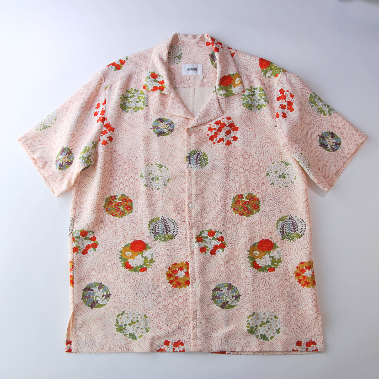 Vintage Kimono Shirt- White/Red