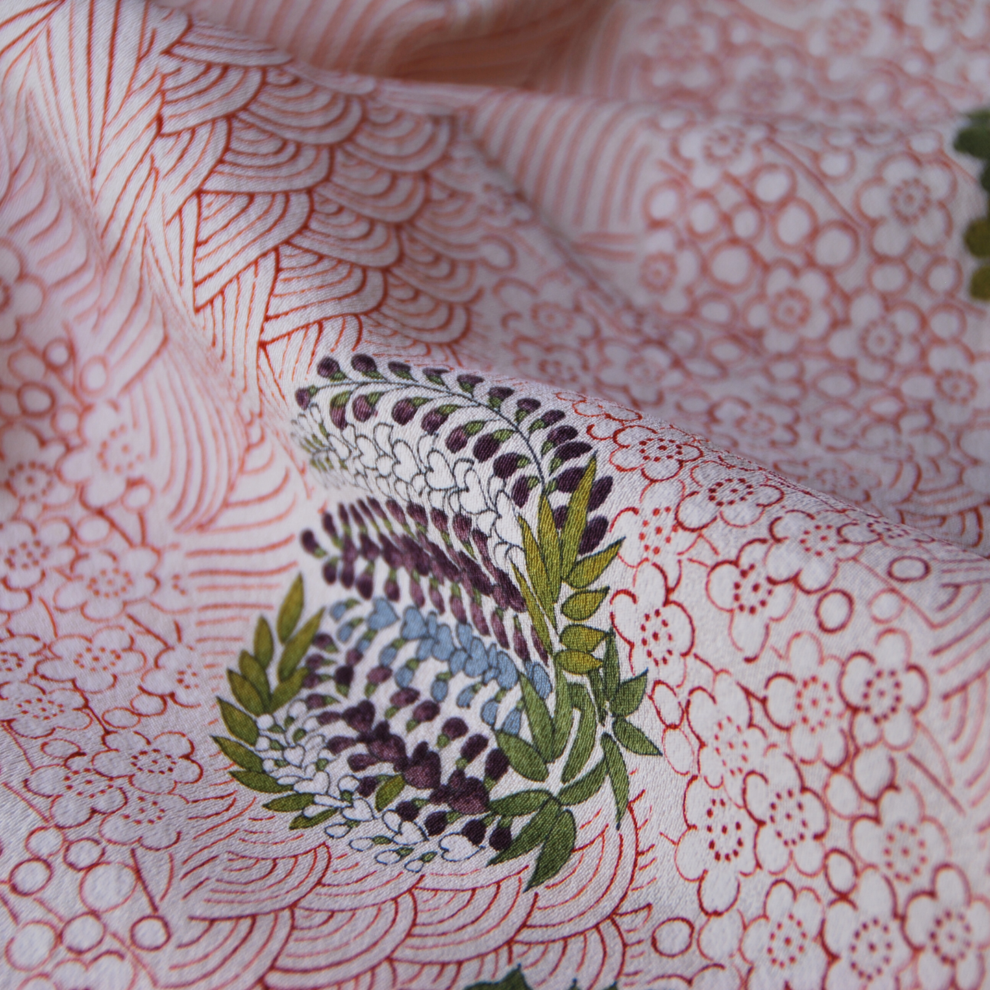 Vintage Kimono Shirt- White/Red