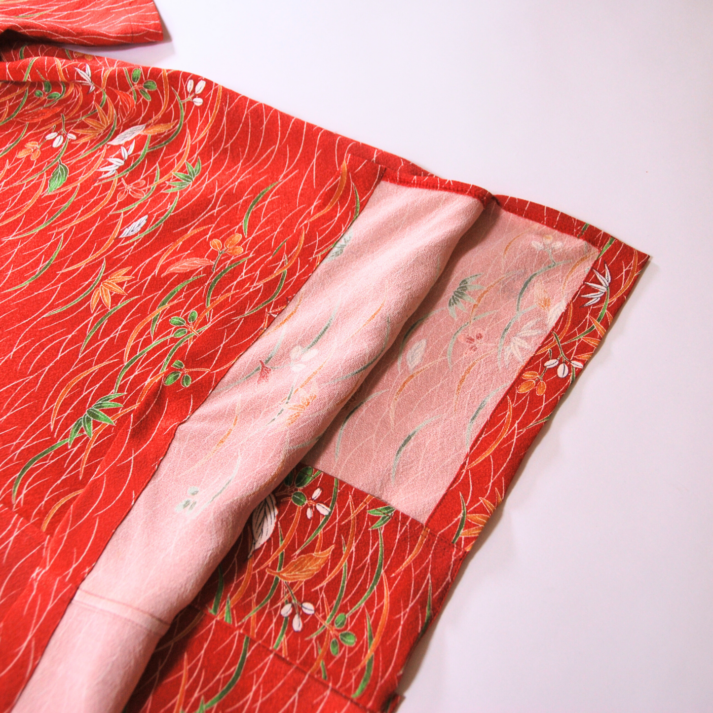 Vintage Kimono - Tsuyushiba pattern red shirt