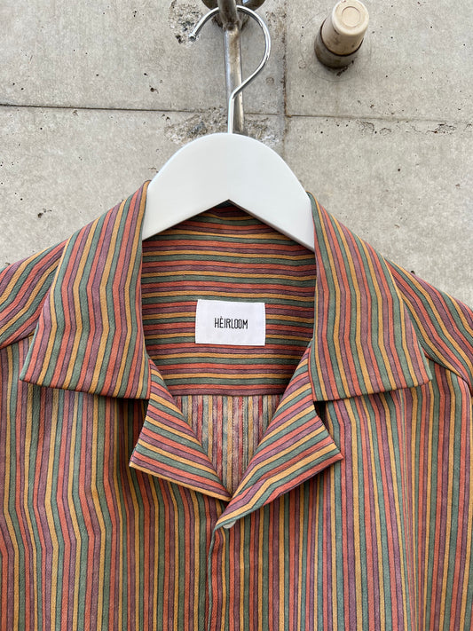 Vintage Kimono - Diagonal-accented stripe pattern