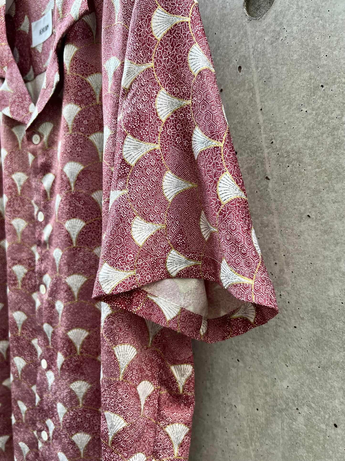 Vintage Kimono - Fan pattern red shirt