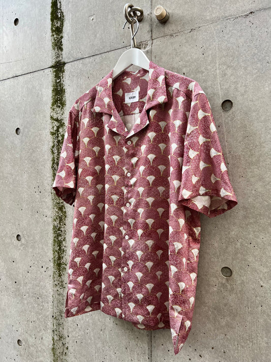 Vintage Kimono - Fan pattern red shirt