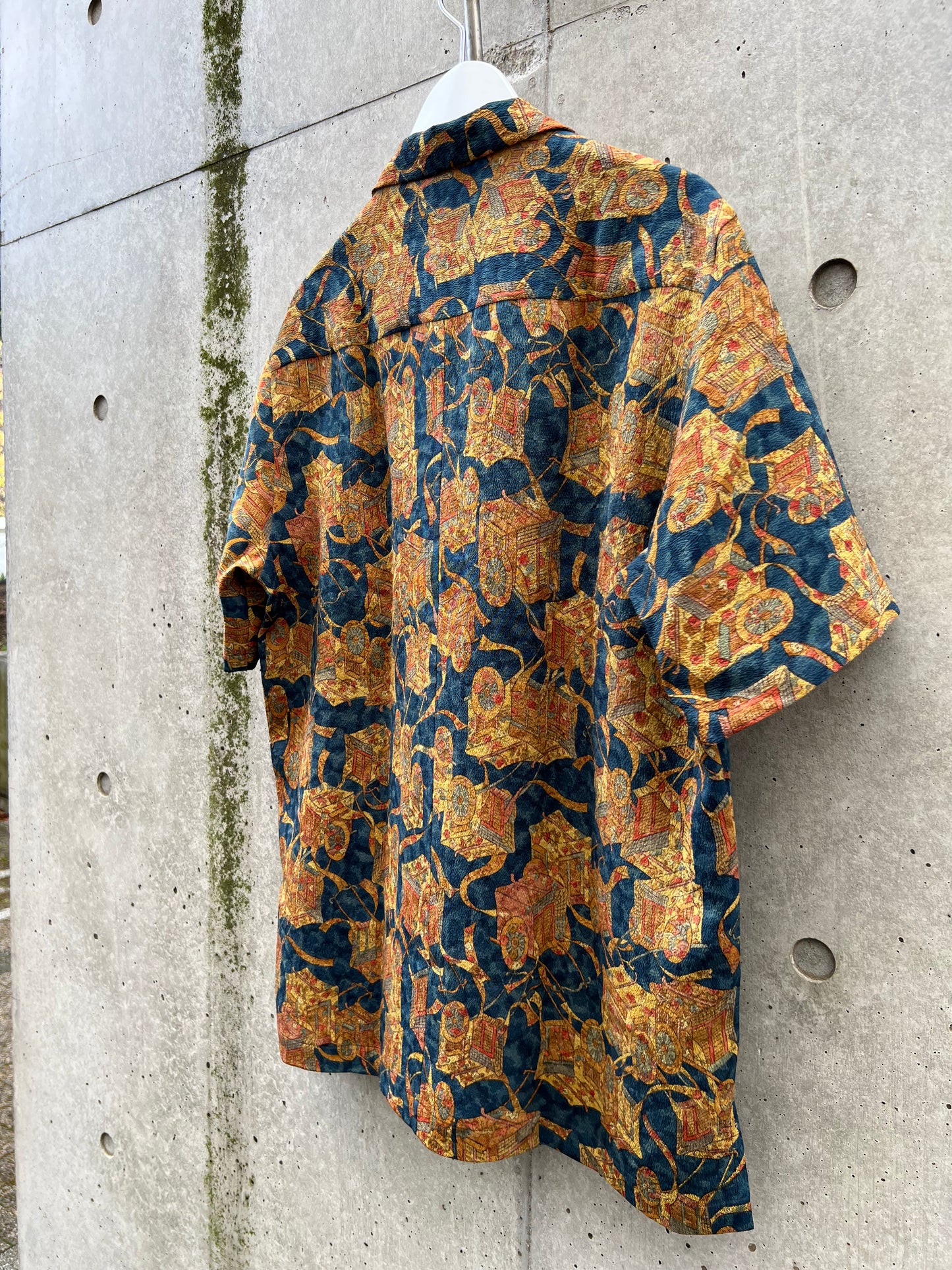 Vintage Kimono - Imperial cart - Gold, Navy
