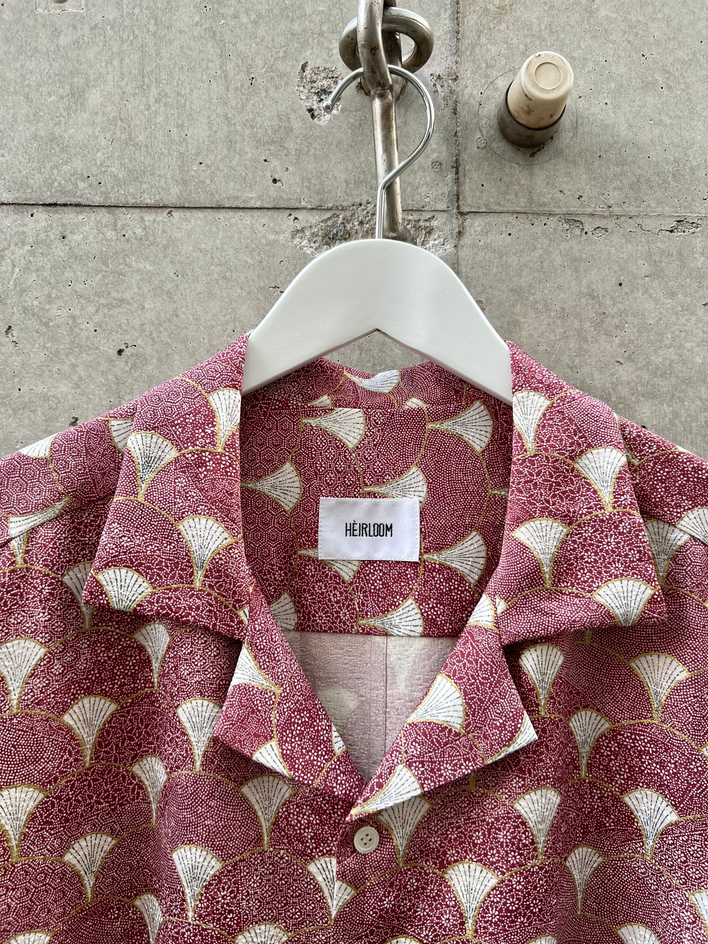 Vintage Kimono - Fan pattern red shirt