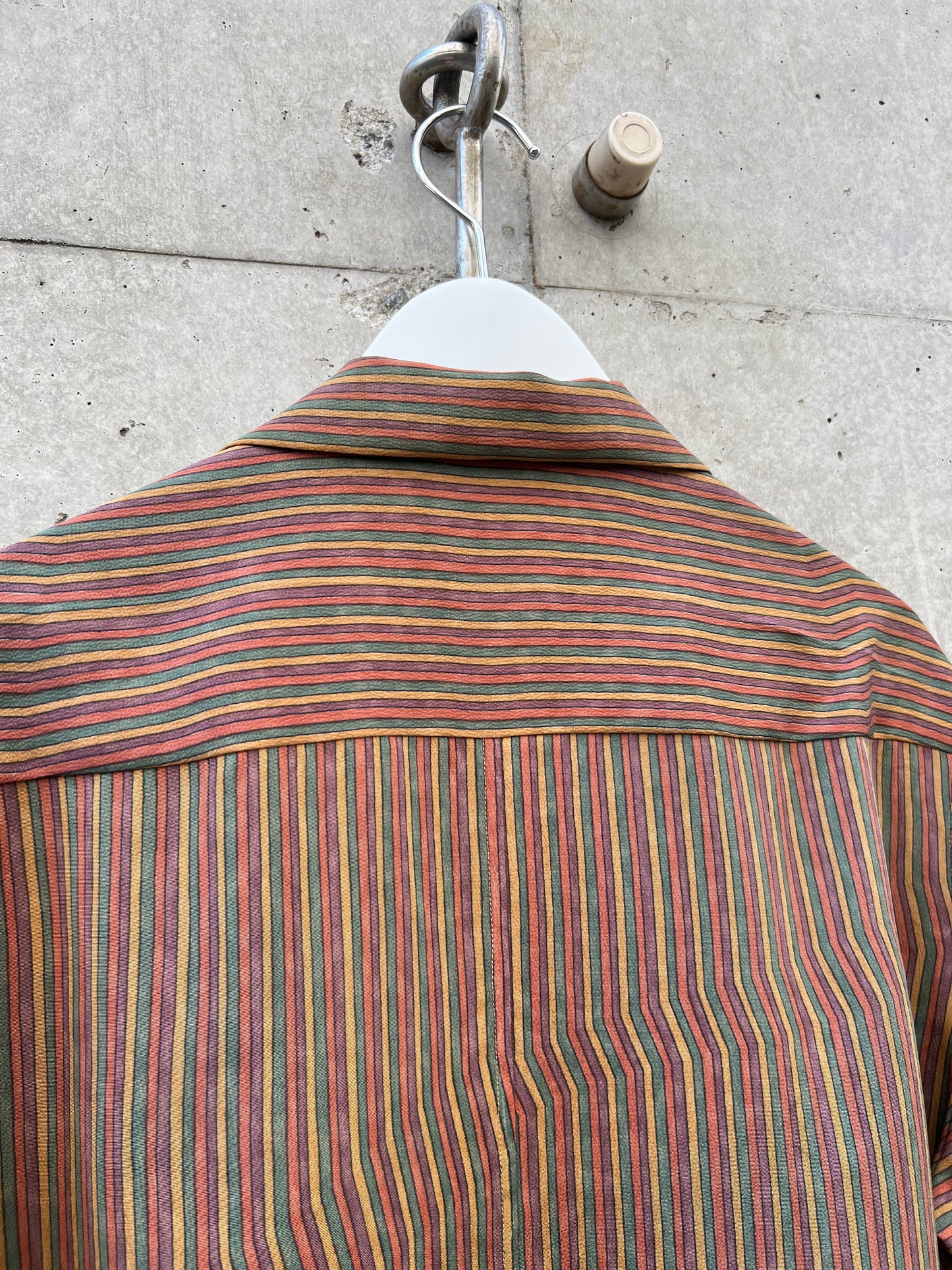 Vintage Kimono - Diagonal-accented stripe pattern
