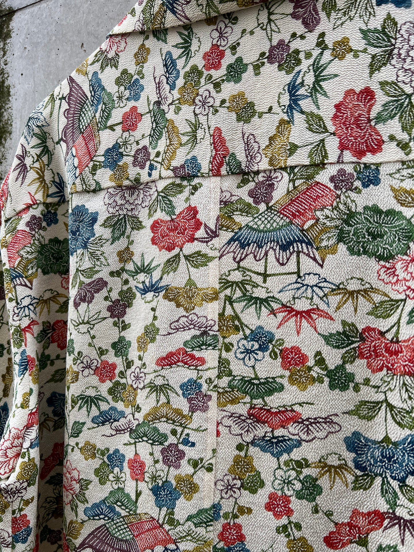 Vintage Kimono - Chayatsuji pattern white beige shirt