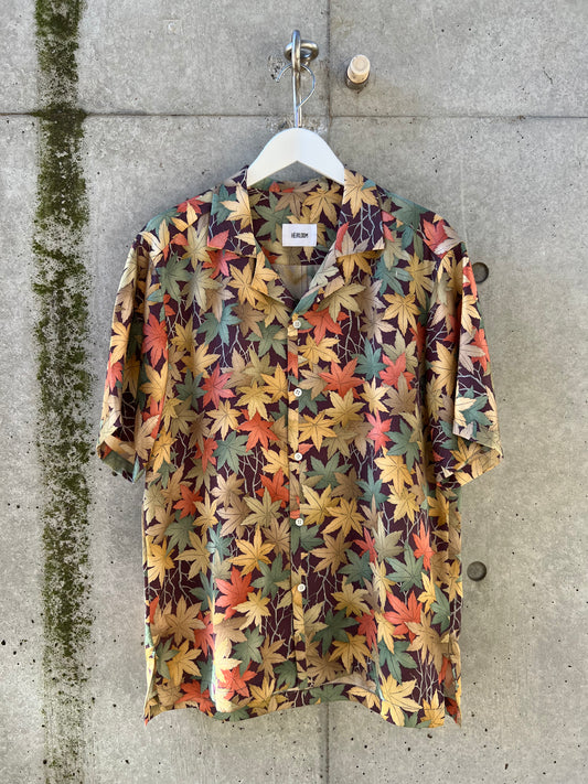 Vintage Kimono - Maple leaves pattern shirt