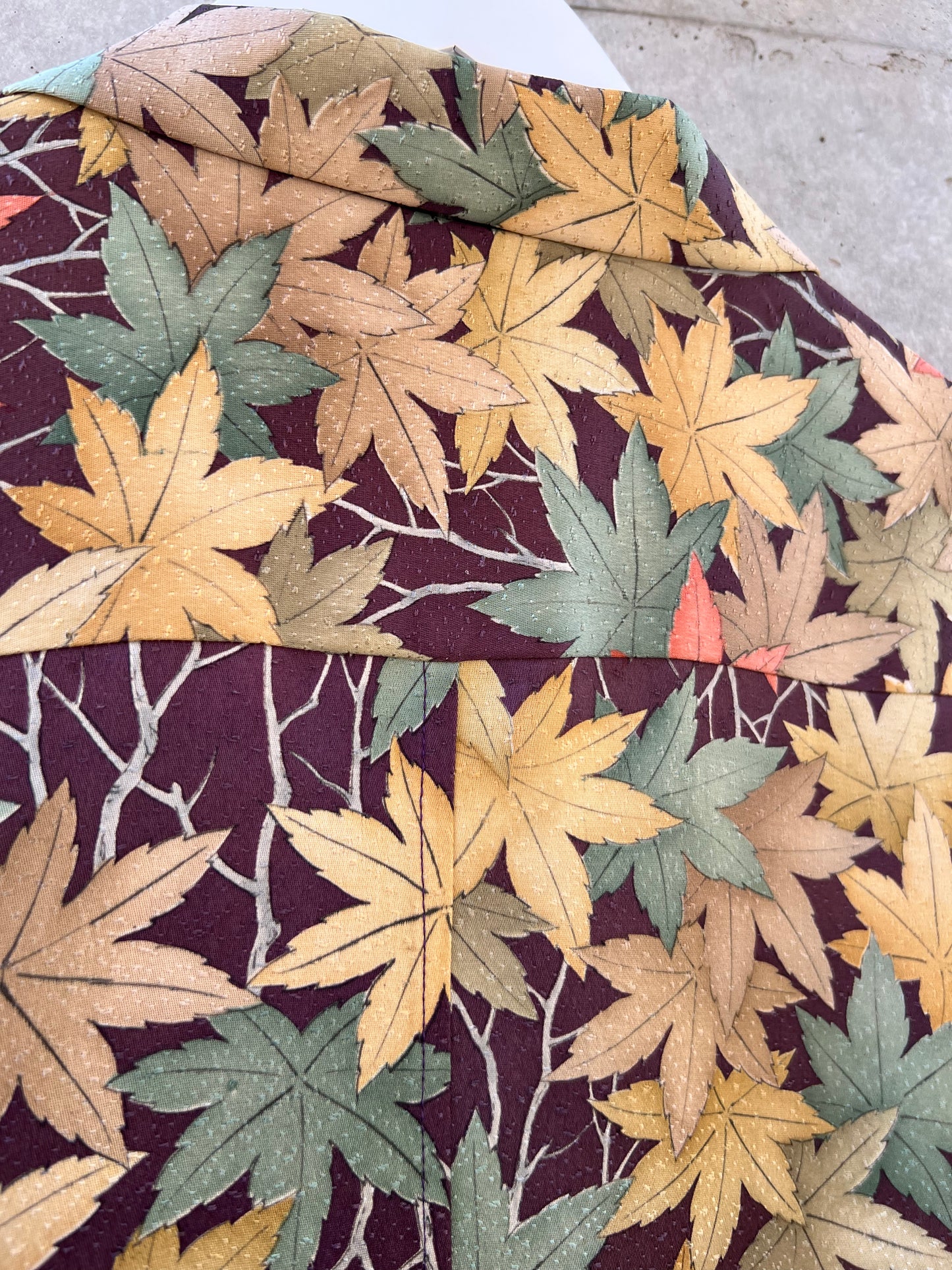 Vintage Kimono - Maple leaves pattern shirt