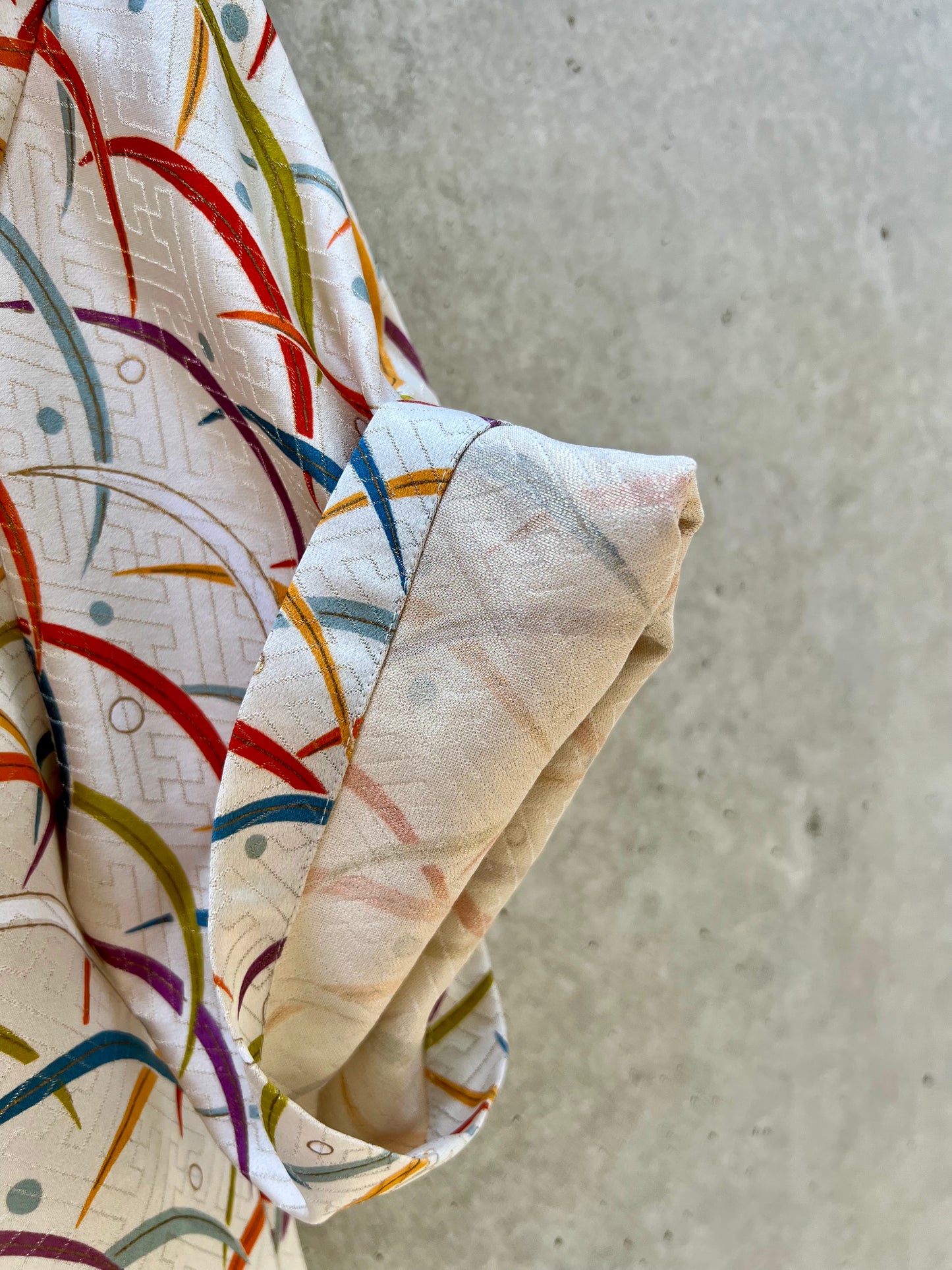 Vintage Kimono - Raindrop-kissed grass - White