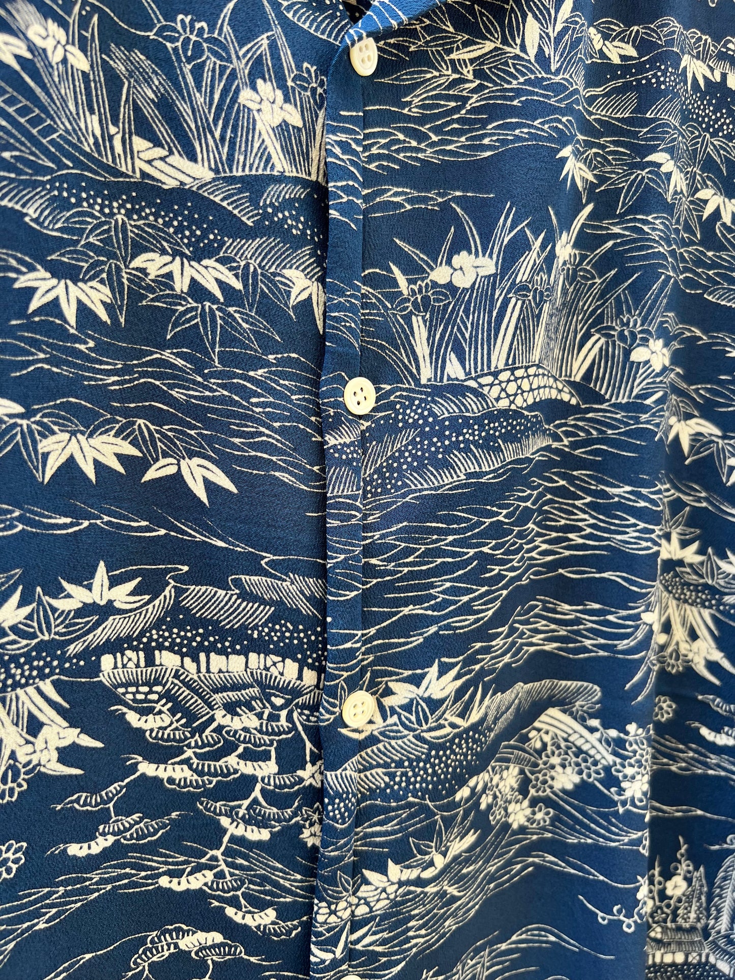 Vintage Kimono - Landscape - Navy