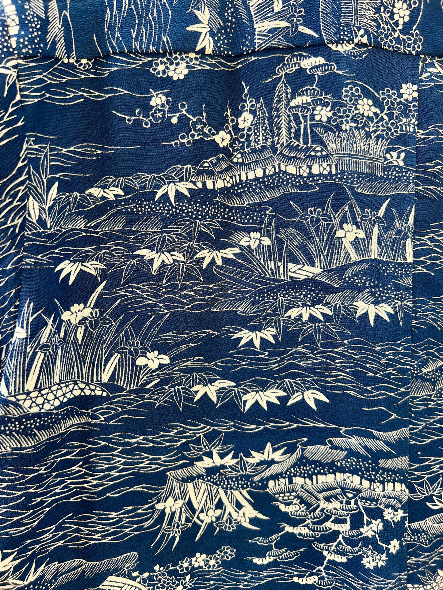 Vintage Kimono - Landscape - Navy