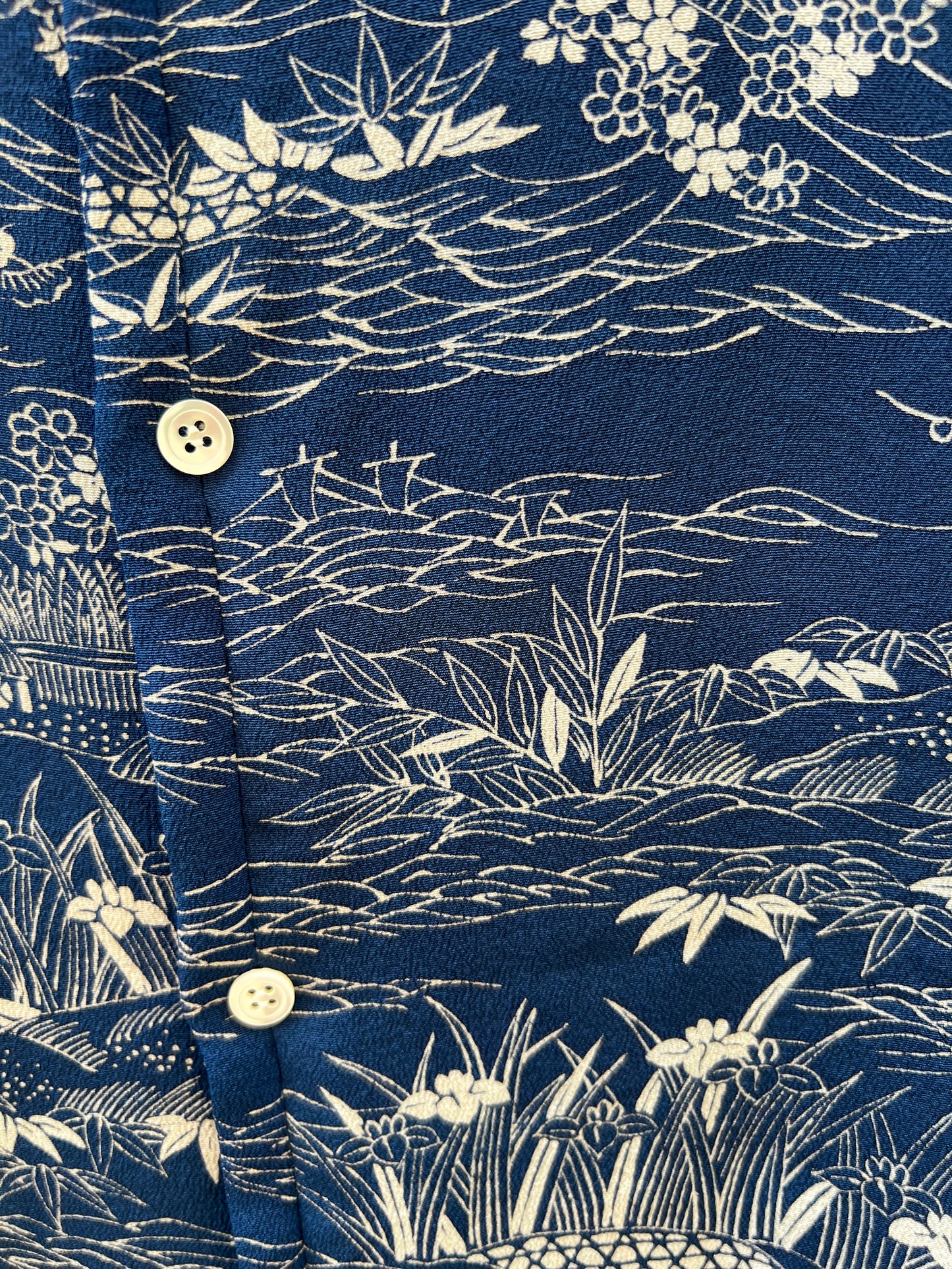 Vintage Kimono - Landscape - Navy