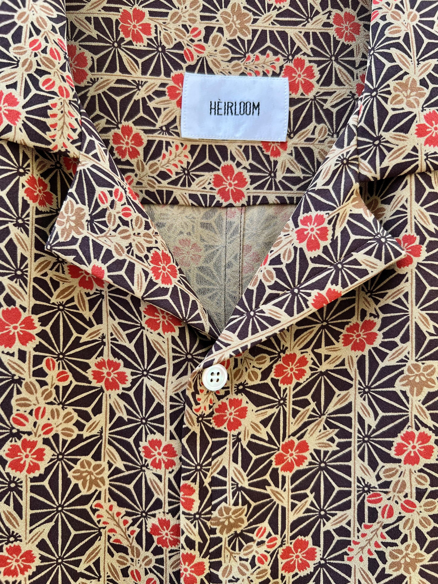 Vintage Kimono - Multi flowers (Pink flower, Bush clover, Balloon flower, Hemp leaf) - Brown