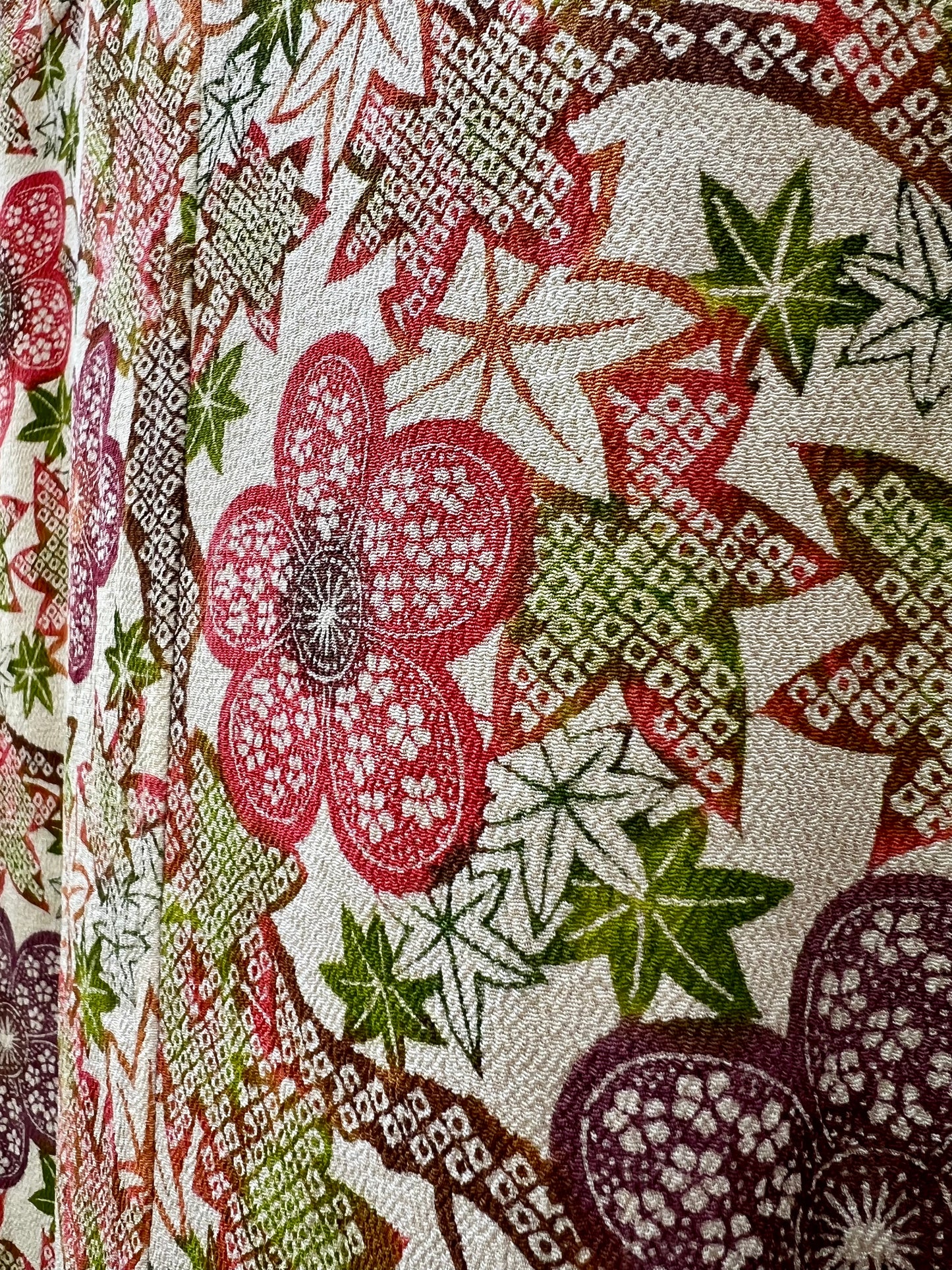 Vintage Kimono - Flower pattern - Multi colour
