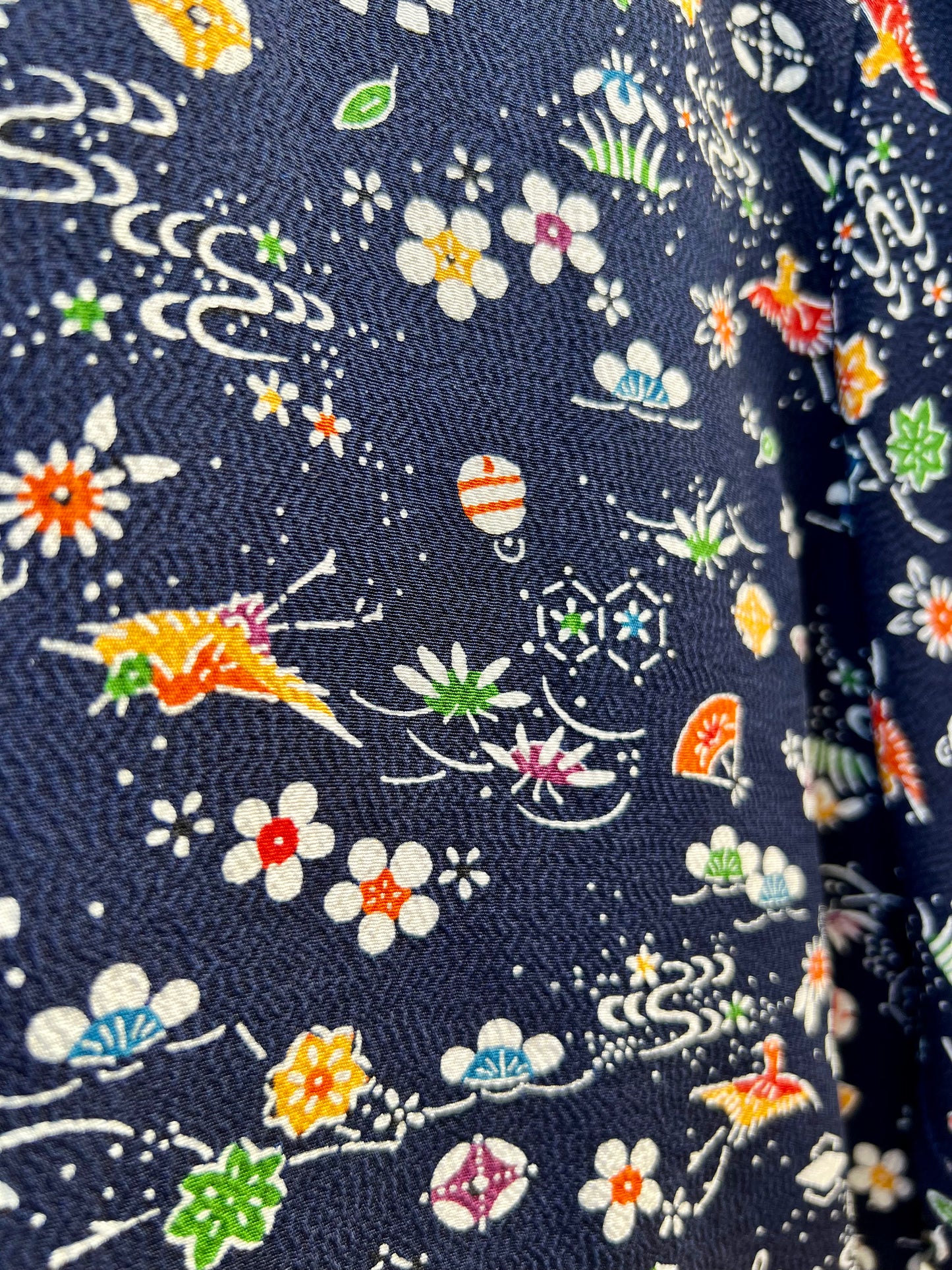 Vintage Kimono - Komon - Navy