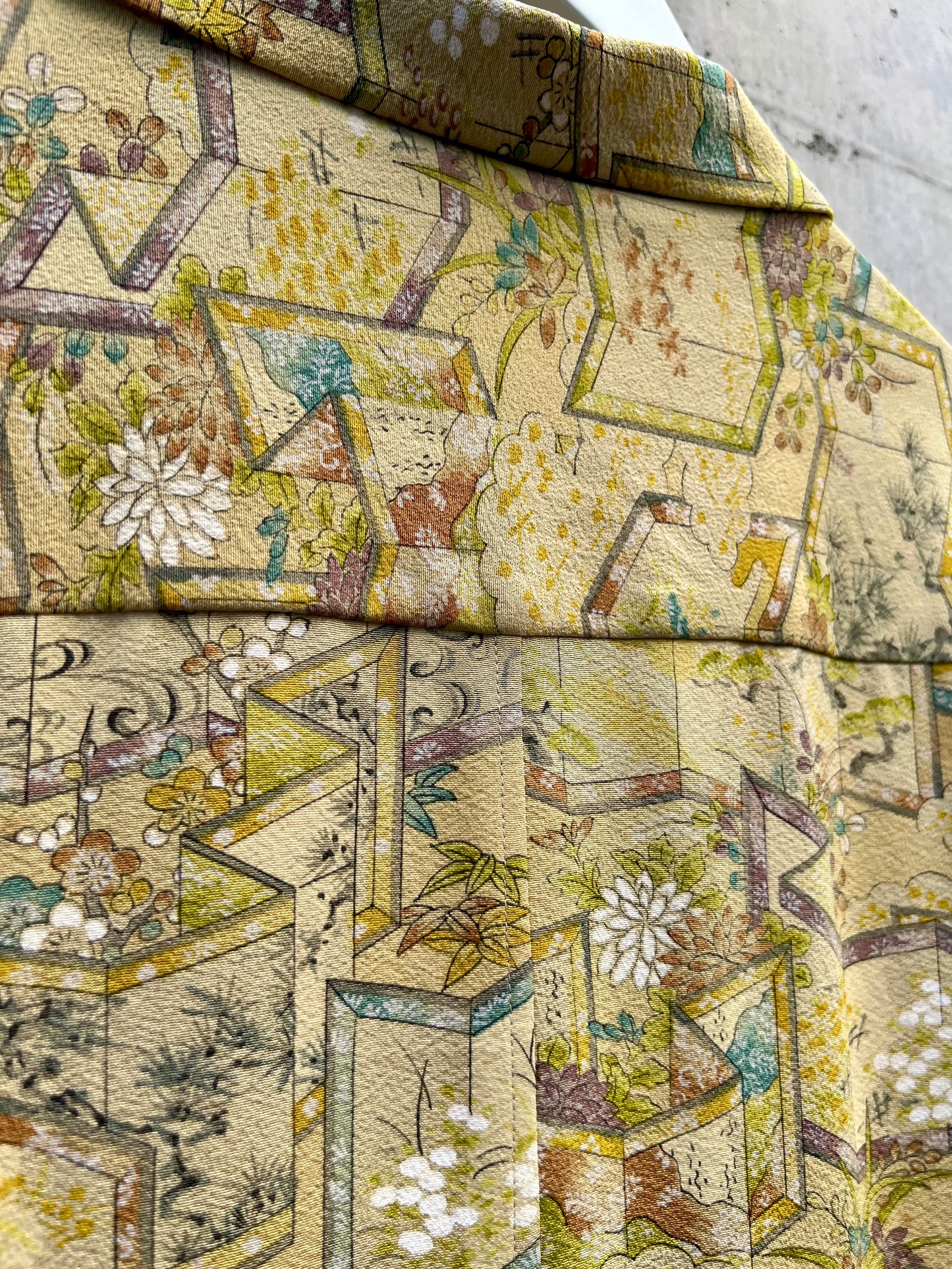 Vintage Kimono - Folding screen - Yellow