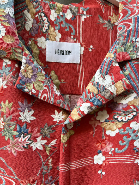 Vintage Kimono - Flower - Scarlet