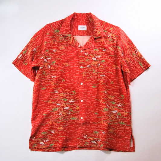Vintage Kimono - Tsuyushiba pattern red shirt