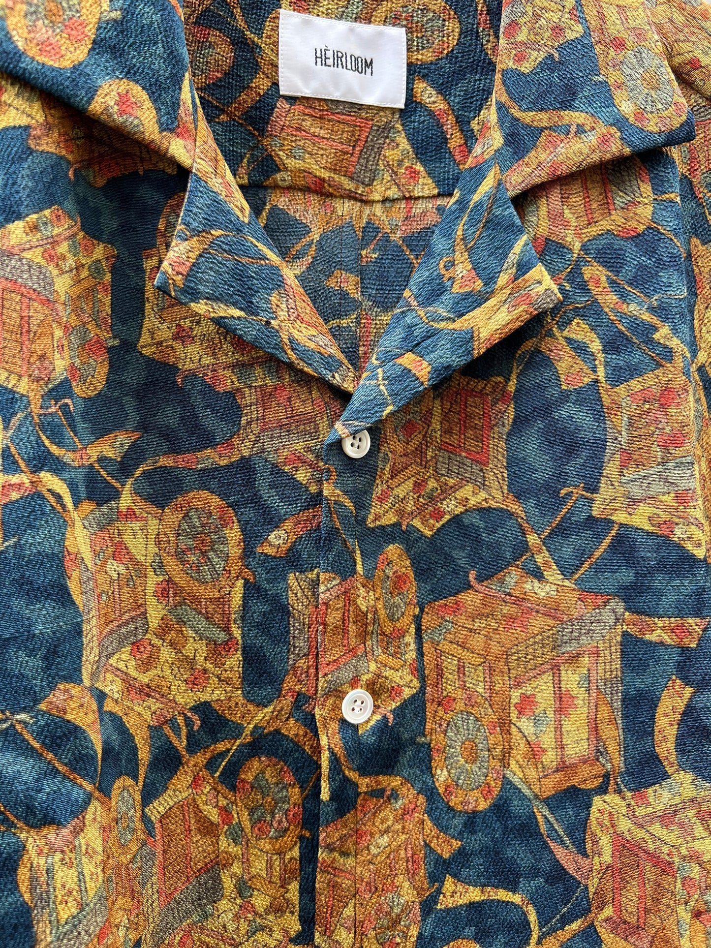Vintage Kimono - Imperial cart - Gold, Navy