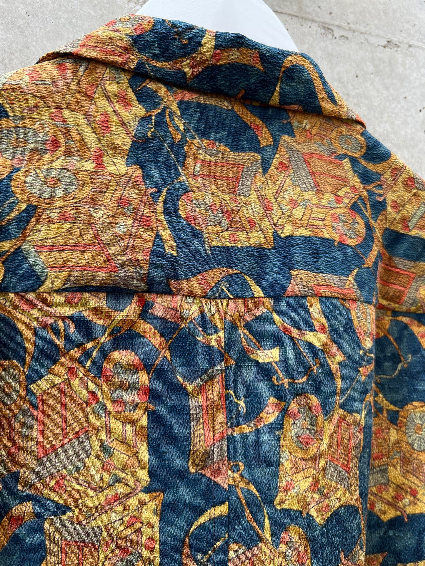 Vintage Kimono - Imperial cart - Gold, Navy