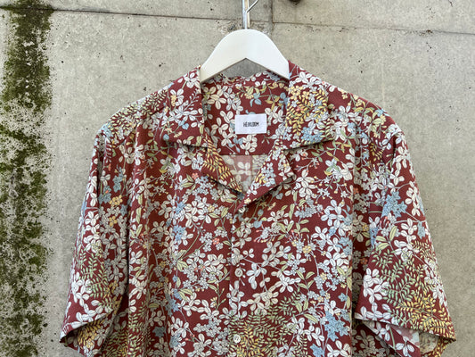 Vintage Kimono - Flower pattern burgundy shirt