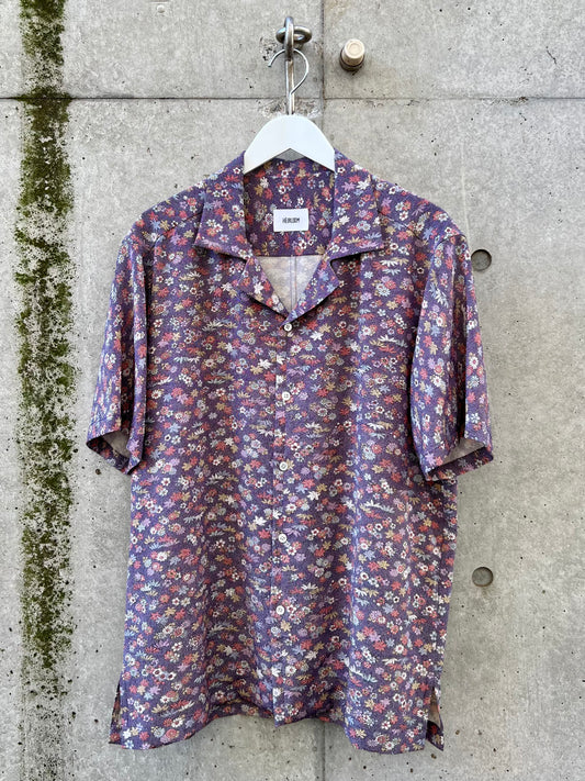 Vintage Kimono - Flower pattern purple shirt
