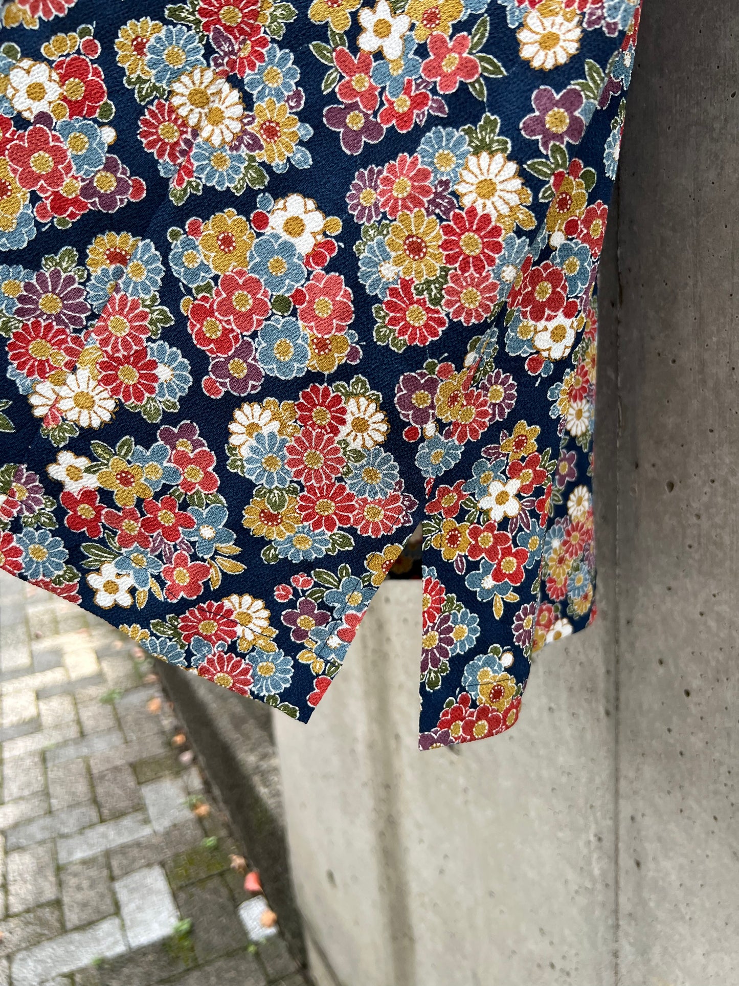 Vintage Kimono - Flower - Blue
