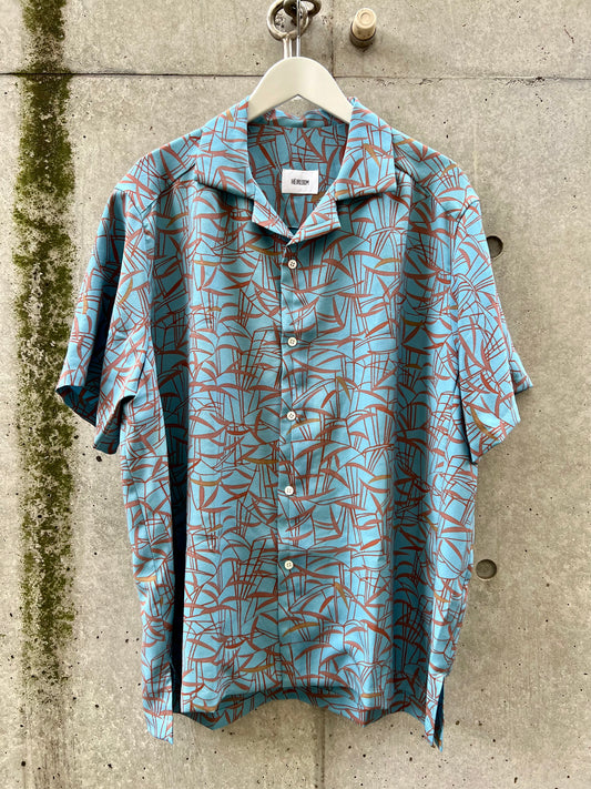 Vintage Kimono - Bamboo grass - Sky blue