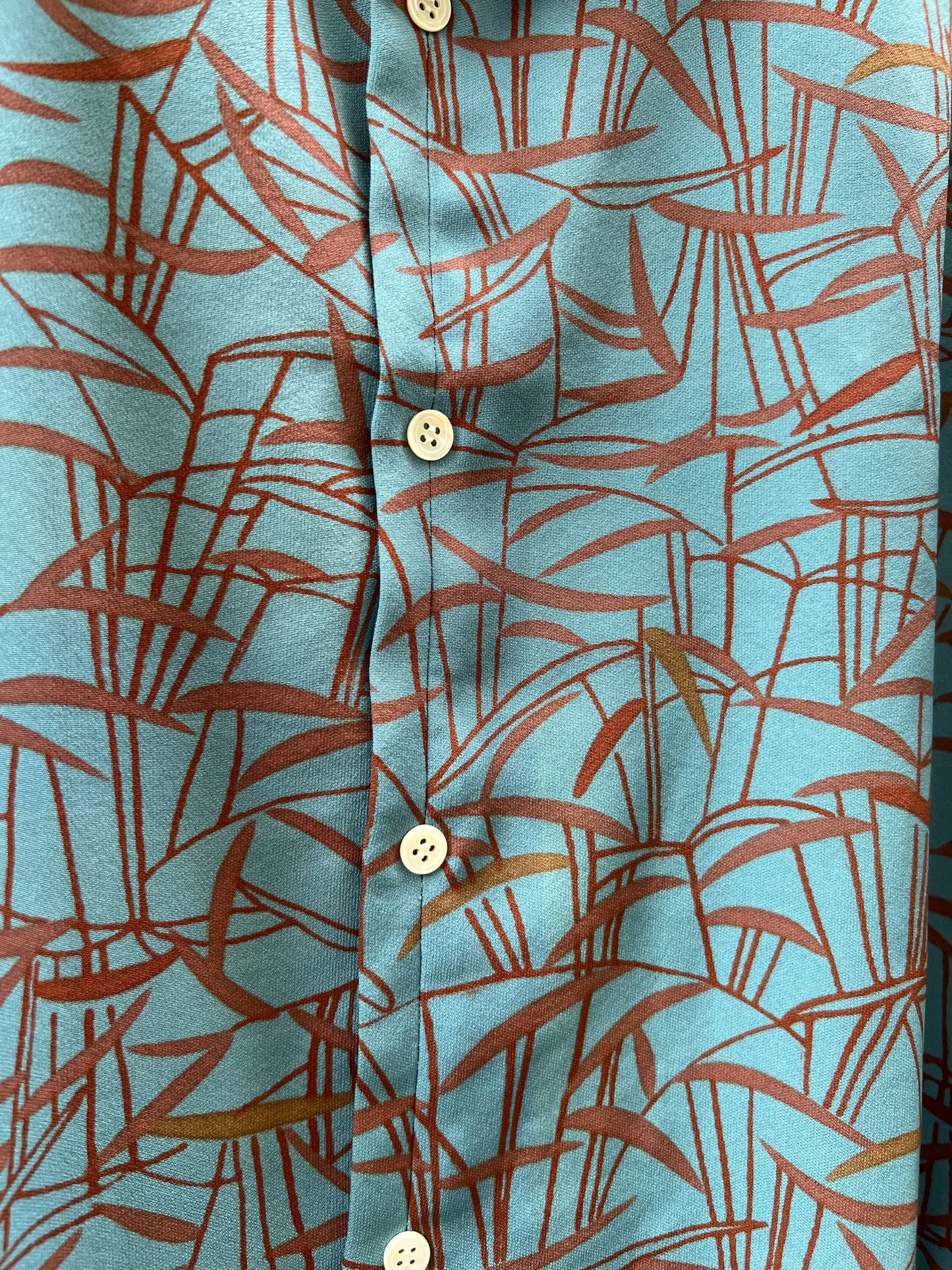 Vintage Kimono - Bamboo grass - Sky blue