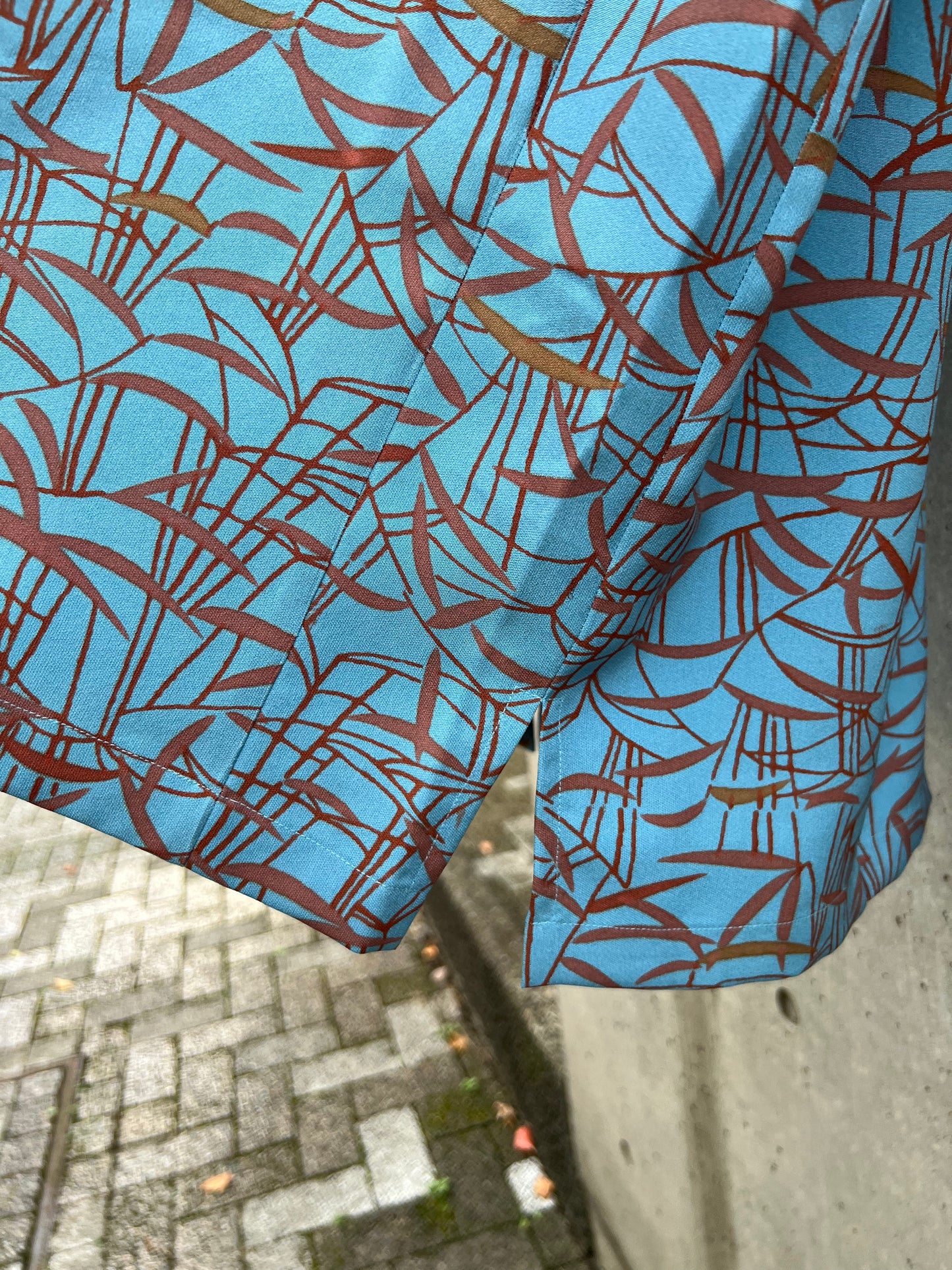 Vintage Kimono - Bamboo grass - Sky blue
