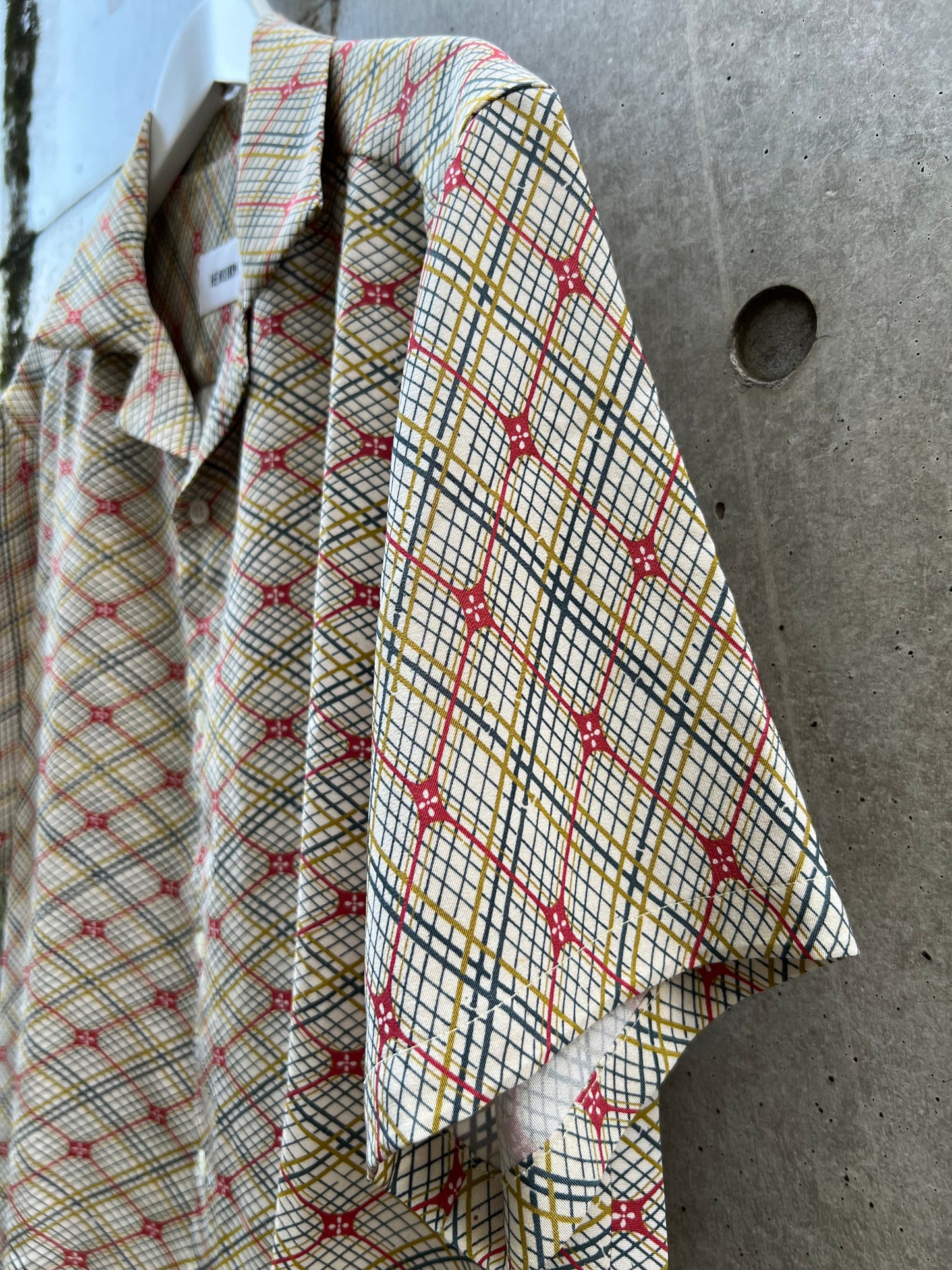 Vintage Kimono - Plaid pattern - White