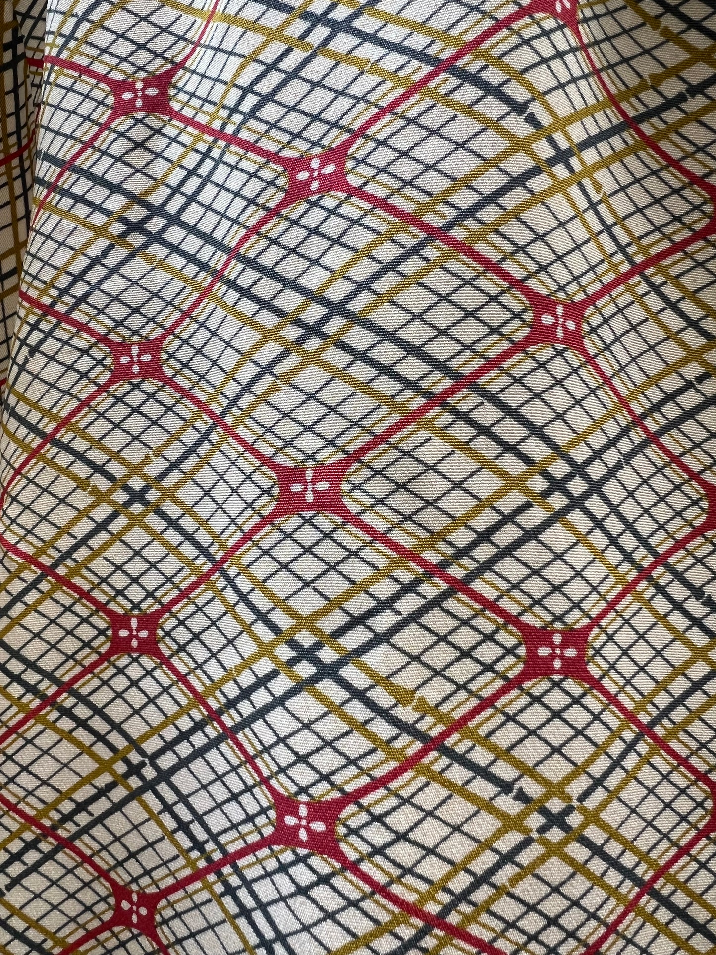 Vintage Kimono - Plaid pattern - White